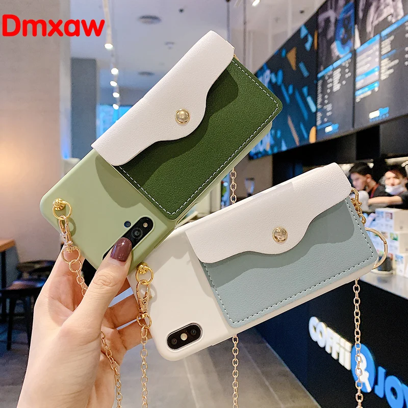 Чехол-кошелек для Xiaomi Redmi Note 10 Pro Max 9 4G 5G 9T 10S Mi 11 Lite Ultra Poco M3 C3 F3 металлическая цепочка