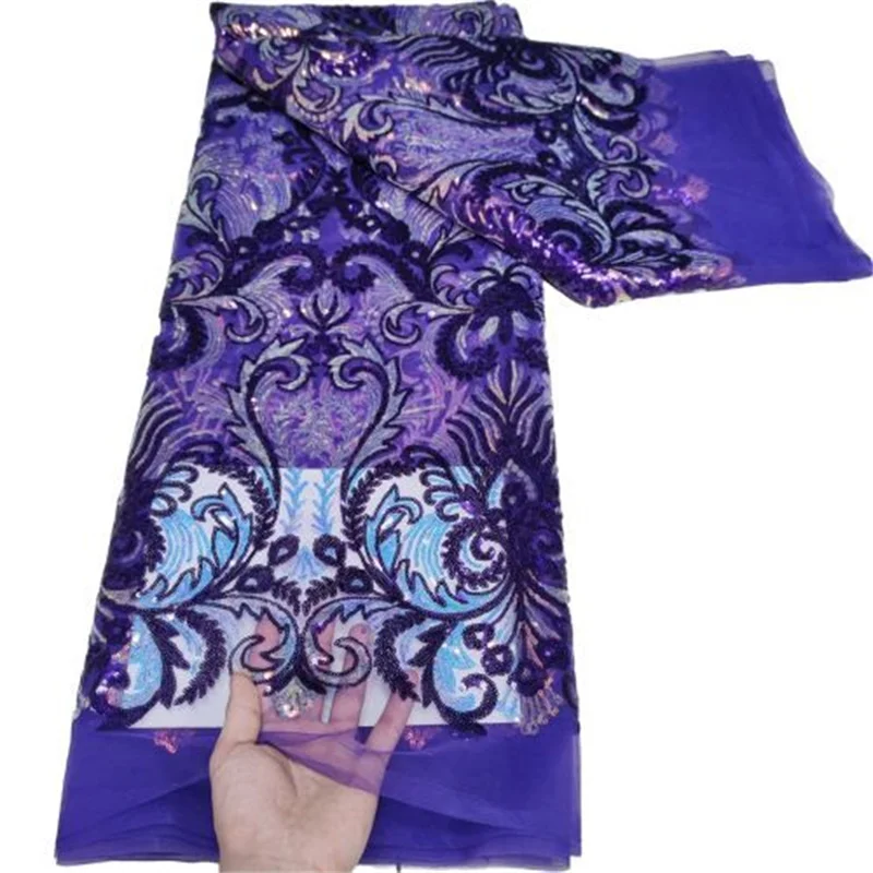 Роскошное кружевное платье с блестками Королевская Синяя ткань французское