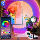 Проекционная лампа с Bluetooth и закатом, умный проектор С закатом, светильник с дистанционным управлением через приложение, светодиодсветильник лампа для декора комнаты, фотография, подарки