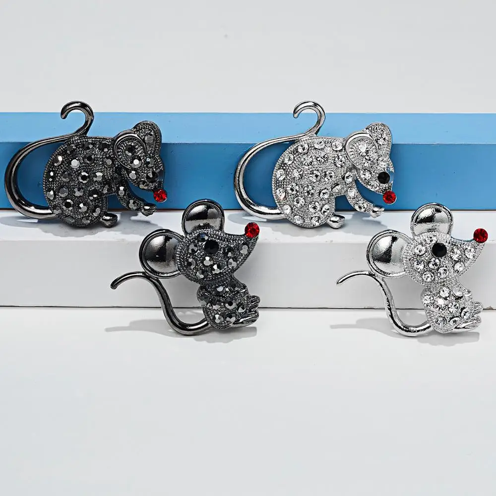 2021 Новогодний подарок ювелирные изделия черная маленькая мышь красный нос
