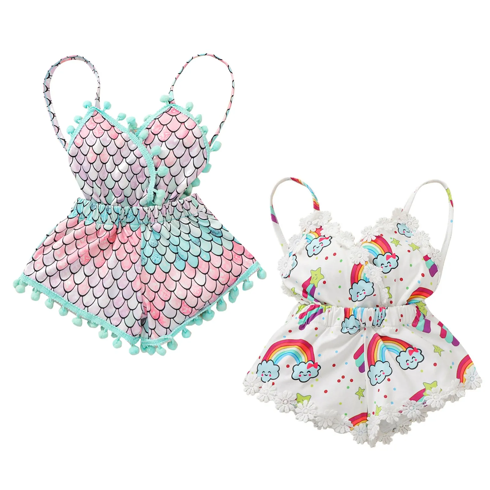 От 0 до 3 лет с изображением милой радуги для девочек Ползунки новорожденных