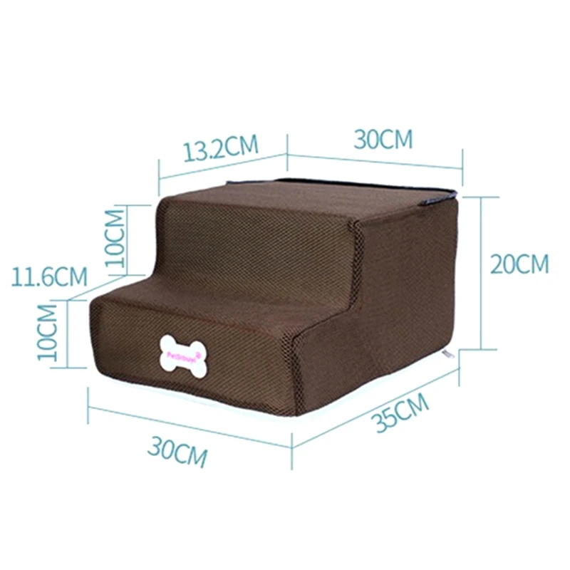 

Soft Pet Dog Stairs 2 Floors Dog Ladder Sponge Steps for Small Dogs Climbing Jumping On The Sofa Bed Ladder Movable Dog Bed