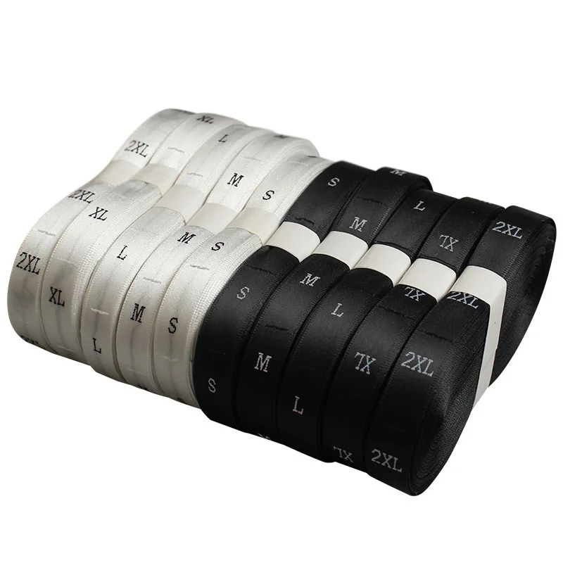 200 шт. высококачественная одежда шелковая атласная лента ткань Размер код