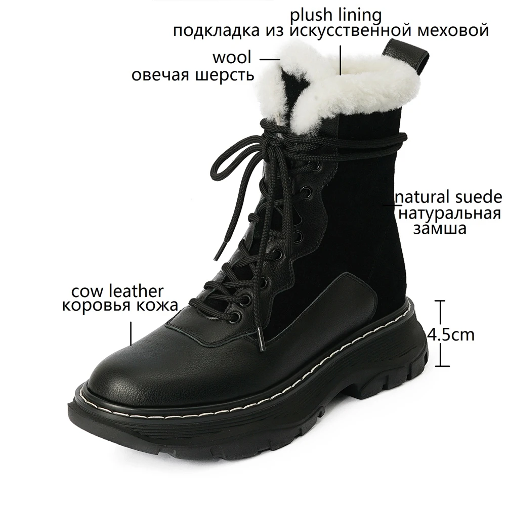 Женские сапоги на осень и зиму повседневныеполусапожки из натуральной кожи с