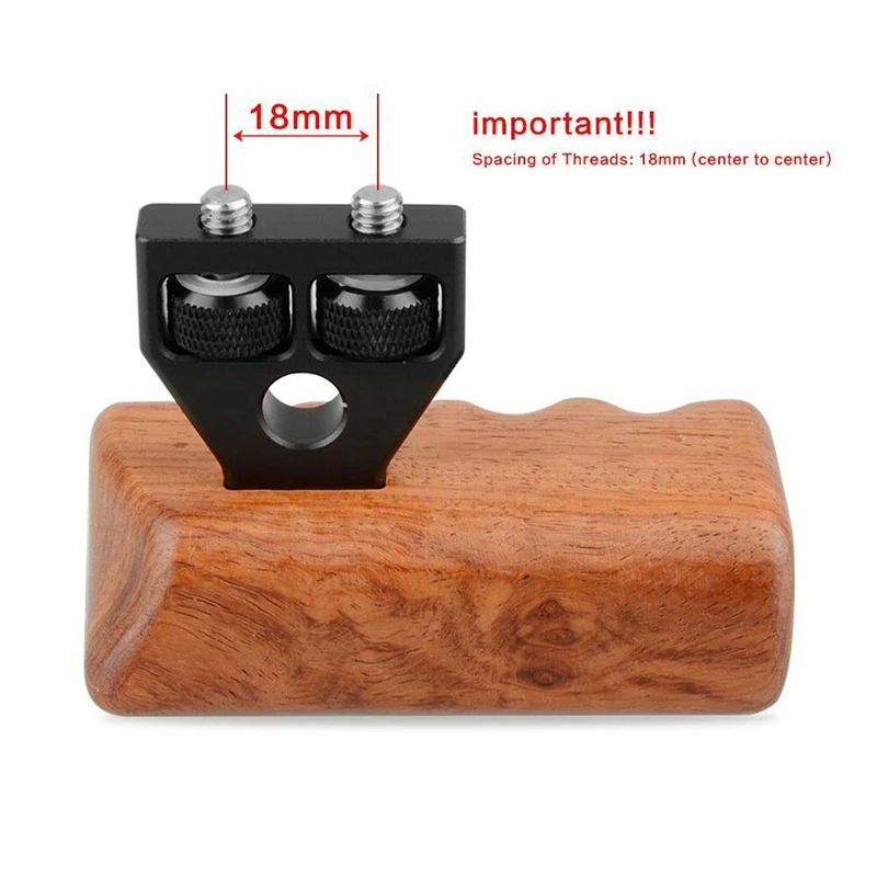 DSLR Camera Left Wooden Handle Grip Mount Support for DV Video Cage Rig Spacing 18mm | Электроника