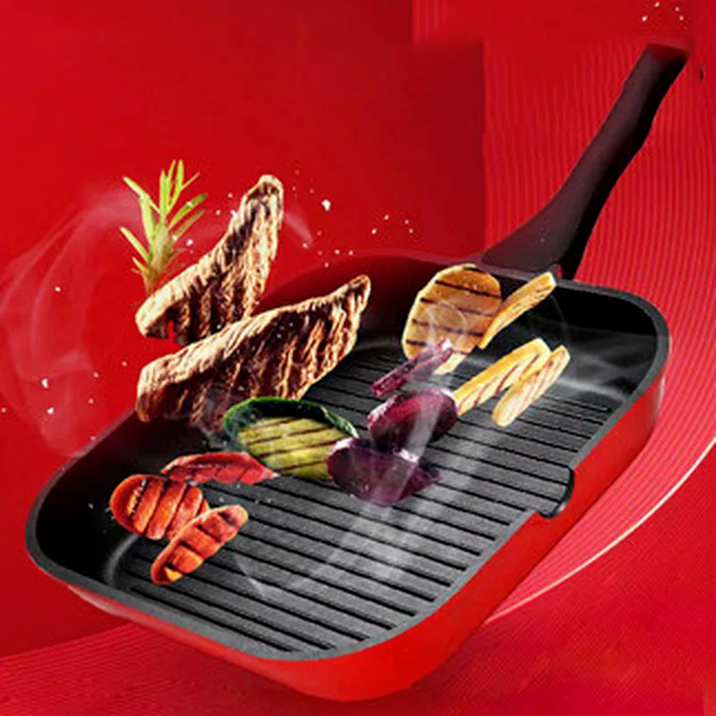 

Сковорода для стейка, сковорода-гриль со съемной ручкой, 26 см, кухонная утварь, сковорода, духовка и посудомоечная машина