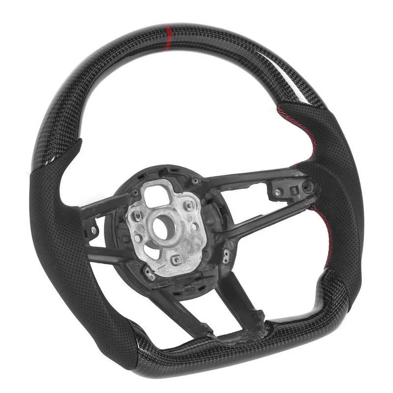 

Руль Nappa из углеродного волокна перфорированная кожа подходит для R8 MK2 TT/ TTS/TTRS MK3 2015 + автомобильные аксессуары