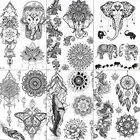 FANRUI слон Ганеш черная хна временная татуировка наклейка Mehndi Хамса рука поддельные татуировки водостойкие боди-арт рука Татуировка DIY