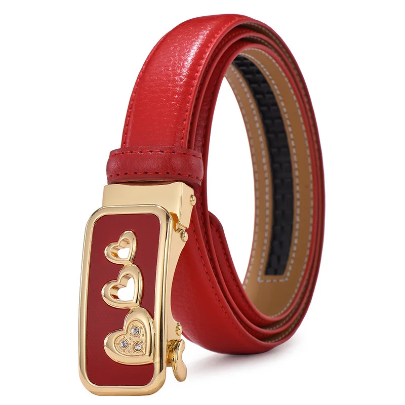 2019 Luxury Designer Women Belts High Quality Casual Genuine Real Leather Strap for Jeans Dress Heart Automatic Buckle Belt