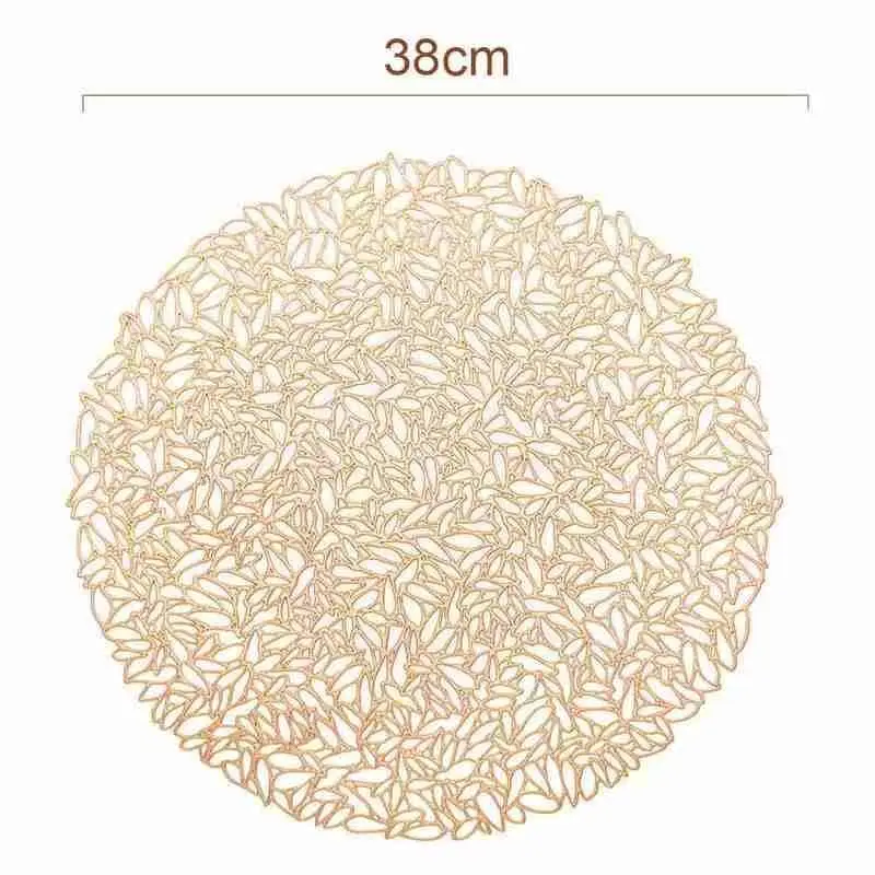 

High-End Creative Hollow Pvc Non-Slip Placemat Coaster Heat Decoration Insulation Hotel Mat Restaurant 380*380mm Pad and Pl V8W3
