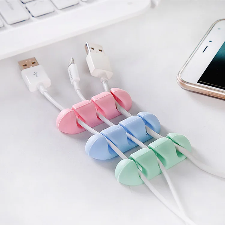 

2Pcs Self-adhesive USB Cable Organizer Cable Winder Desktop Tidy Management Clips Cable Holder Mouse Headphone Wire Organizer