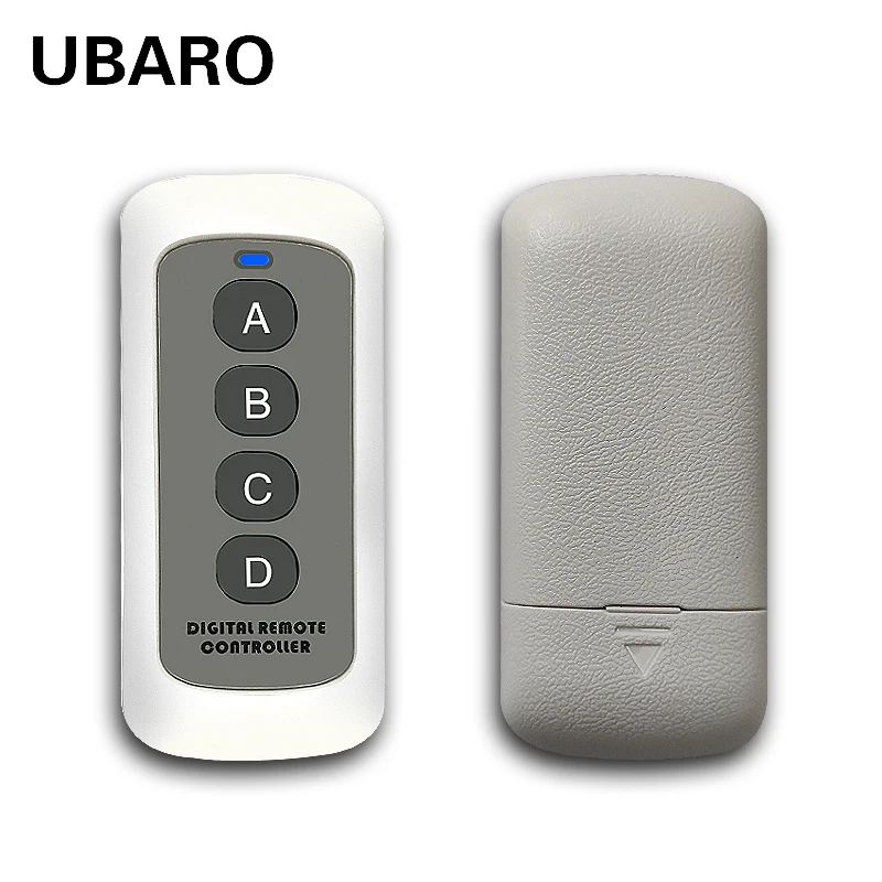 UBARO 433MHZ Remote Controller White PC Material Without Battery Type 12V 23A Four Buttons Learning Matches Code Transmitter |