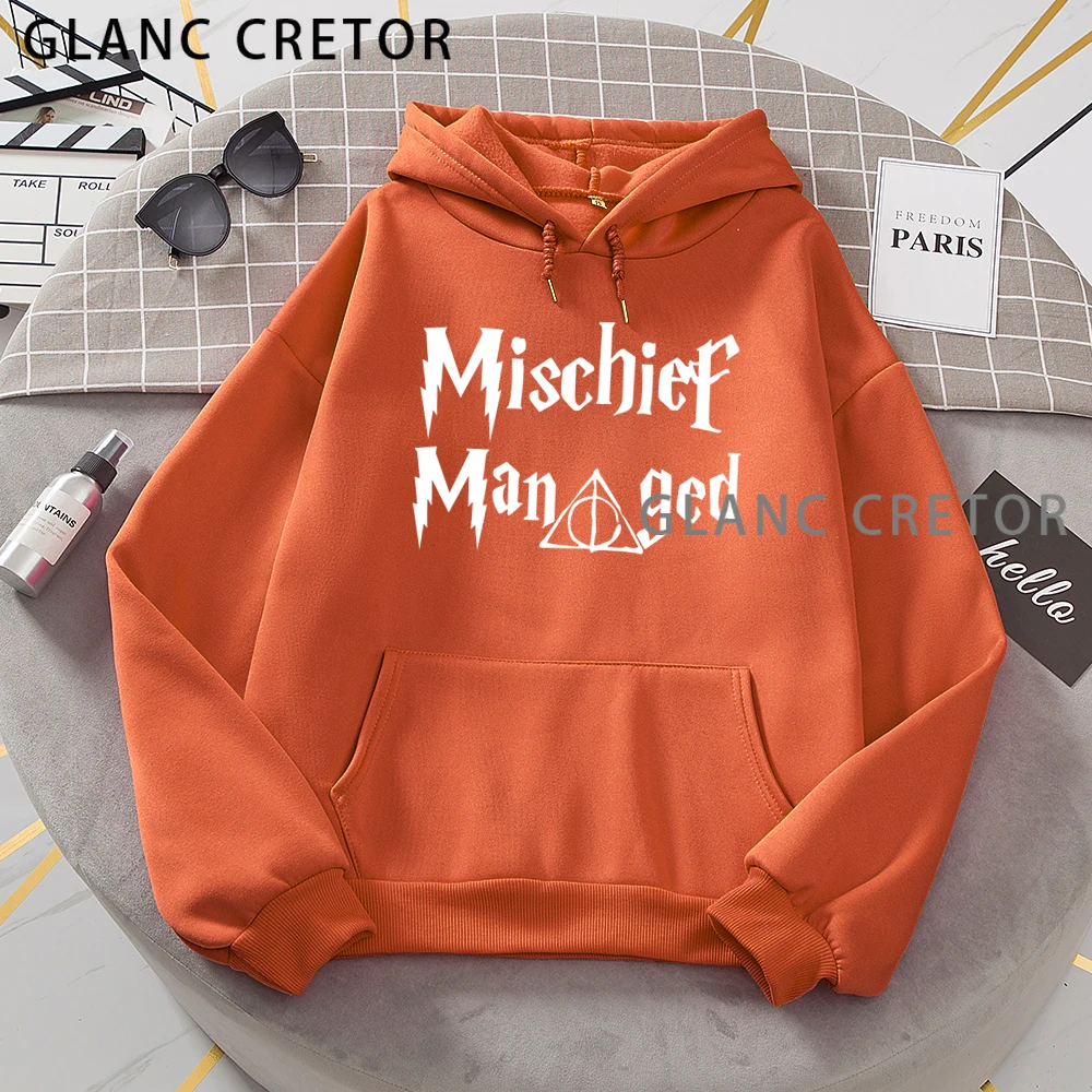

Mischief Managed Hoodie Ulzzang Pullover Anime Manga Music Graphic punk Fashion Harajuku Tops Women Hoodie