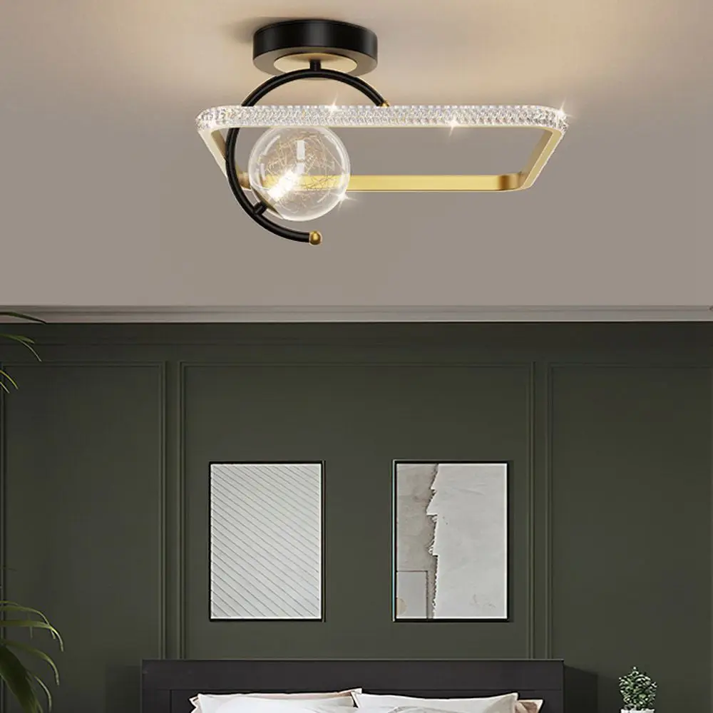 Светодиодный потолочный светильник для гостиной хрустальный круглый квадратная