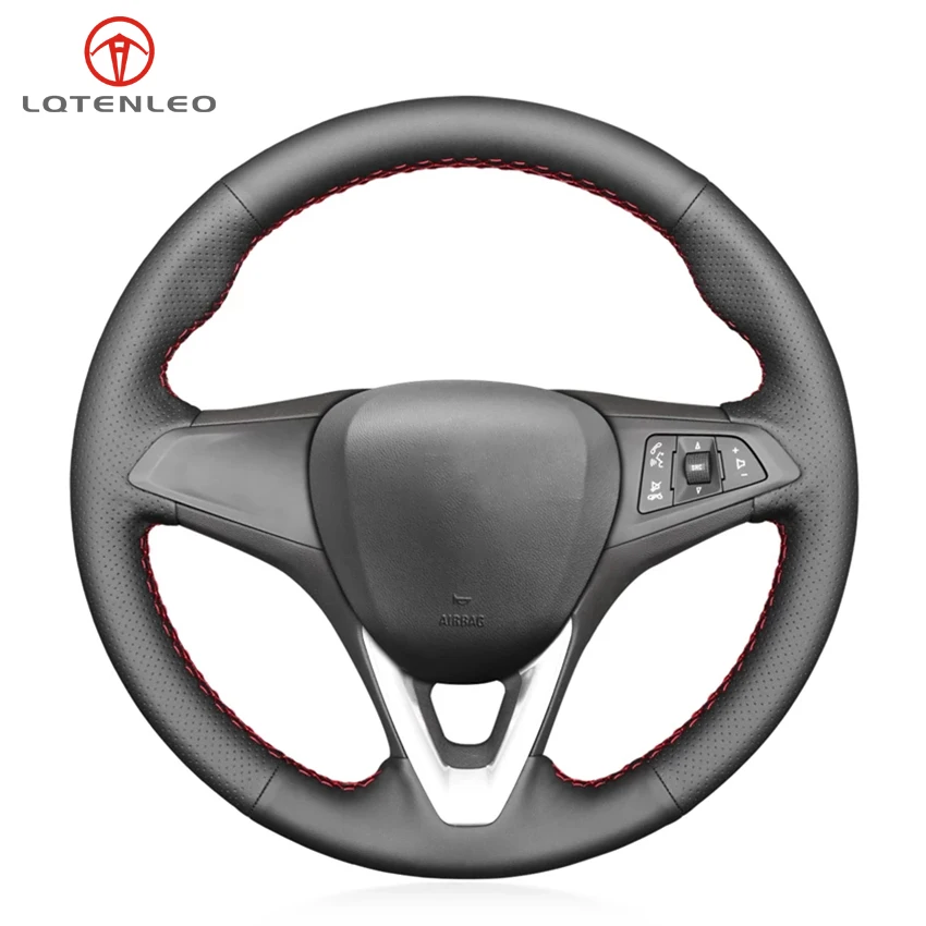 

Черный чехол на руль LQTENLEO из искусственной кожи для Opel Astra K Corsa (E) Карла 2014-2020 Crossland X Grandland X Zafira