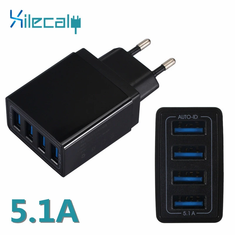 5.1A 4 порта USB зарядное устройство адаптер дорожное настенное зарядное устройство мобильный телефон быстрое зарядное устройство для iPhone X 8 6s Plus для samsung смартфон