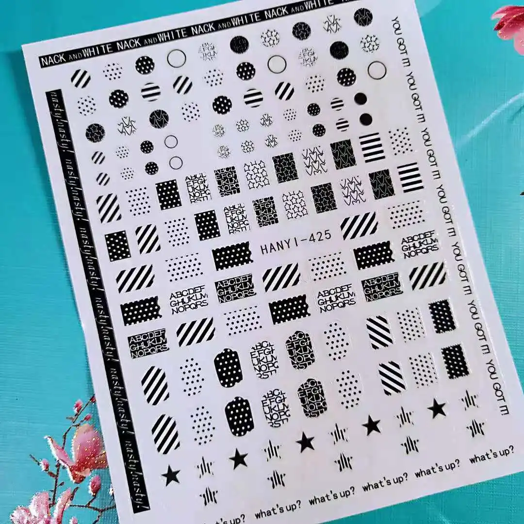 

3D Nail Sticker Decals Fashion Shapes Flowers Nail Art Decorations Stickers Sliders Manicure Accessories Nails Decoraciones