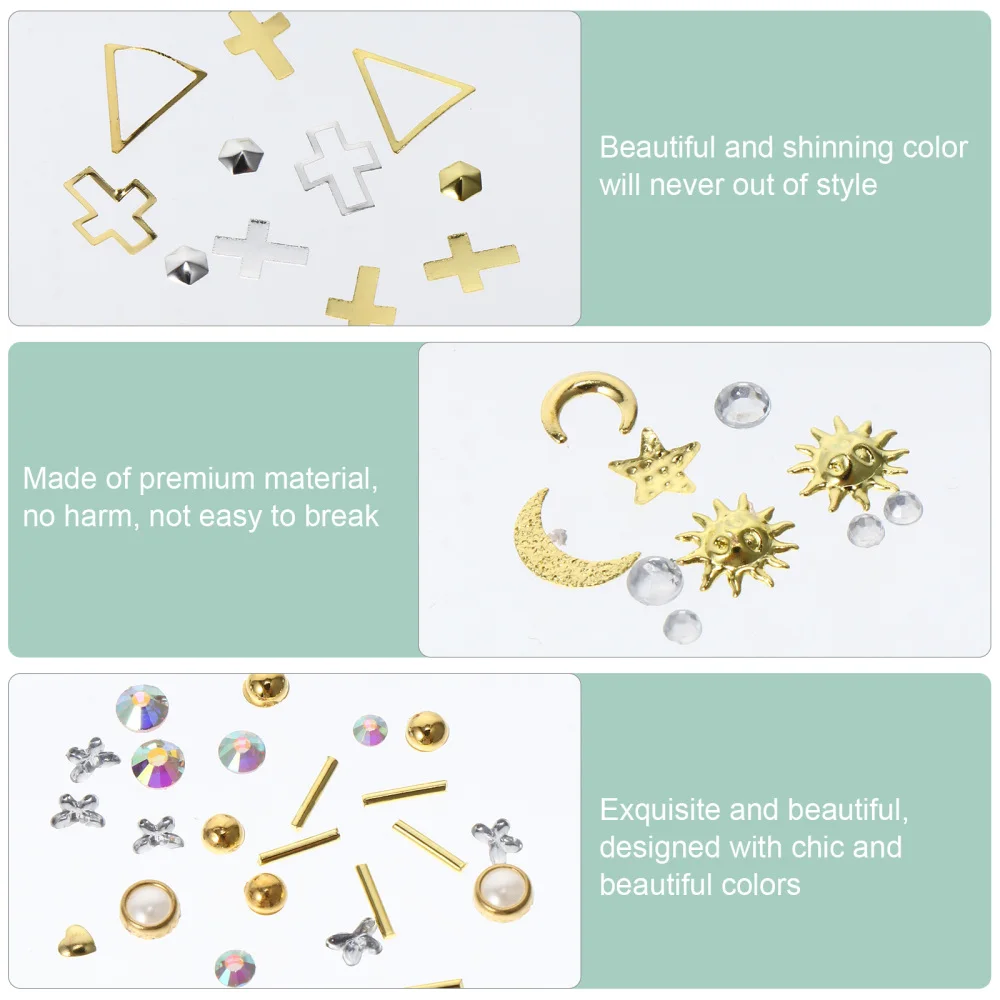 

Boxes DIY Nail Art Charm Decorations Nail Rivet Studs Salon Manicure Jewelry