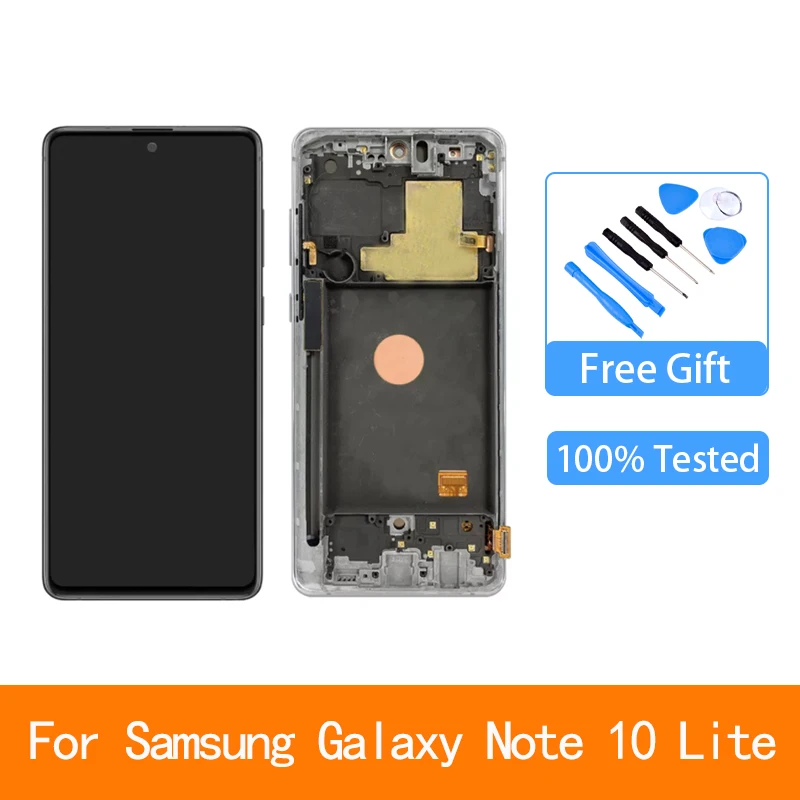 

Оригинальный Super AMOLED для Samsung Galaxy Note 10 lite Lcd N770F с рамкой дисплей сенсорный экран дигитайзер для Note10 lite LCD