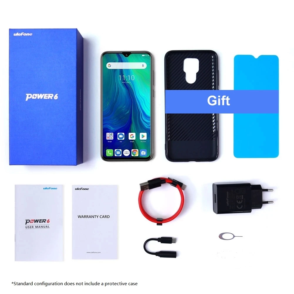 Ulefone Power 6 смартфон на Android 9 0 Helio P35 Восьмиядерный 6350 мАч 3 дюйма 4 Гб 64 ГБ 16 МП face ID NFC 4G
