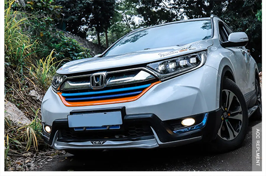 2Pcs LED Headlights For Honda CR-V- ALL LED car lights Angel eyes Full LED Fog lights LED Daytime Running Lights