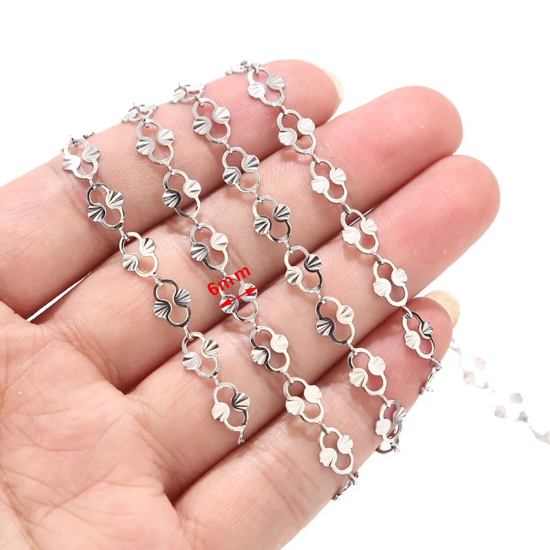 1 м 6 мм ширина сварные Цветочные цепочки ручной работы из нержавеющей стали