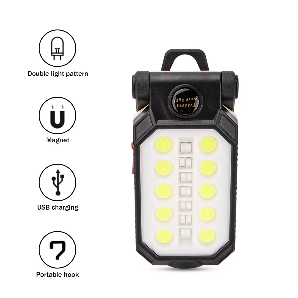 

LED Flashlight with Battery Indicator Multi Function Folding Work Light Folding Work Light 4 Modes 4400mAh Battery