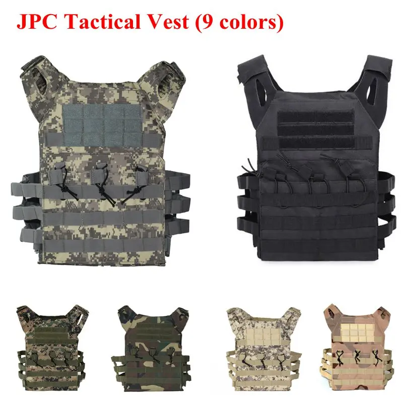 Регулируемый JPC тактический жилет Molle жилет Открытый Охота страйкбол Пейнтбол Molle жилет с нагрудной защитной пластиной Перевозчик жилет