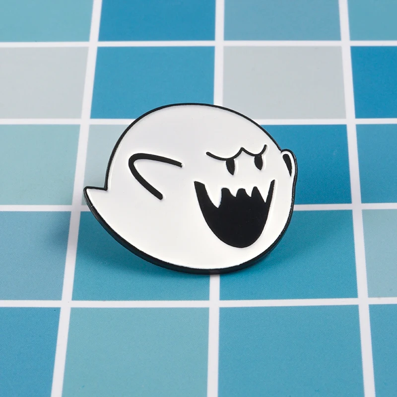 Мультяшная эмалированная булавка Boo White Fat Ghost Elfin Хэллоуин Шар лацкан броши значки