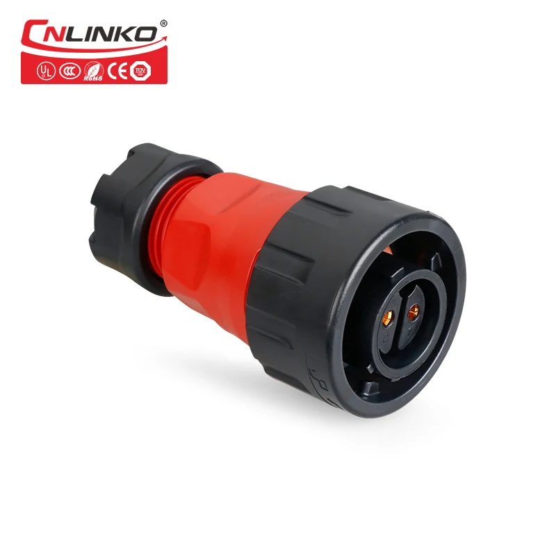 

Cnlinko Multi Core PBT Plastic waterproof IP67 Circular 2 Pin Connector Male Panel plug&Female Socket 14-12AWG 25A Screw Connect