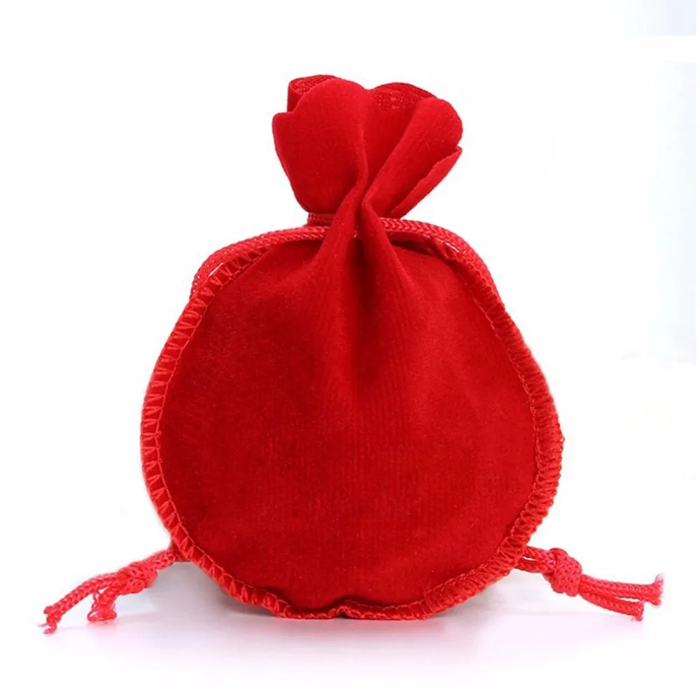 Solid Color Lovely Gourd Shape Velvet Cloth Jewelry Drawstring Pouches Jewellery Candy Pouch Bags for Women | Дом и сад