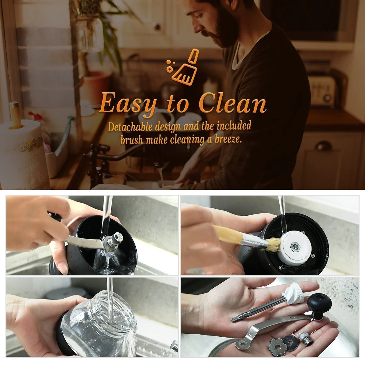 Лидер продаж 2019 ручная кофемолка портативный бесшумный резервуар для хранения