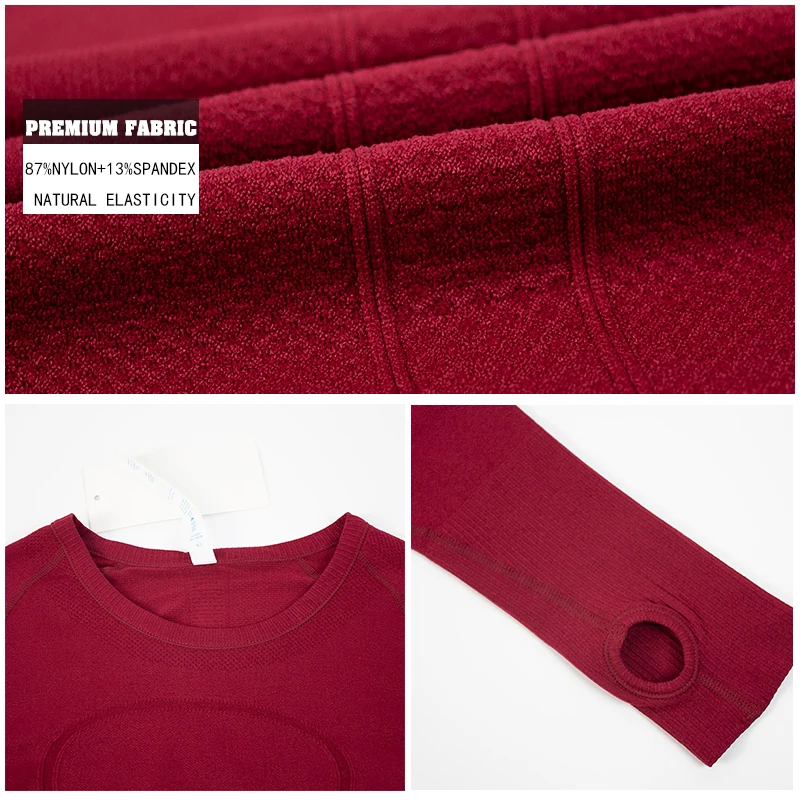 NWT Women's Sports Long Sleeve Gym Top Sporty Woman Fitness T-shirt With Yoga Wear Sport Shirt Winter Workout Clothes