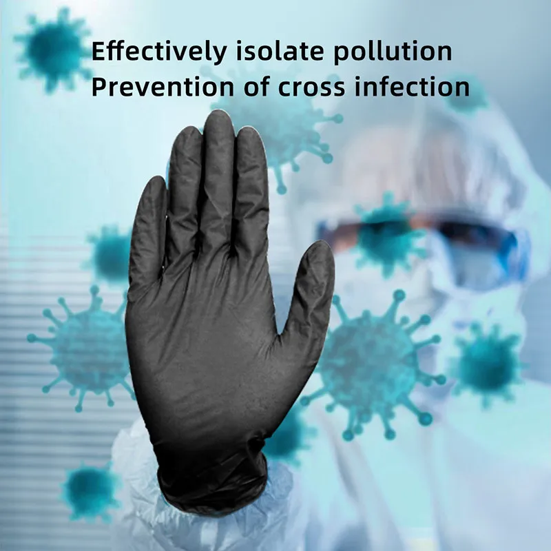100/800PC Disposable Nitrile Gloves Black Blue Waterproof Oil-Proof Protective House Industrial Safety | Аксессуары для одежды