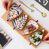 leaf snack plate odd shaped dish dip ceramic flavor dish household sauce dish creative snack small plate place side dishes