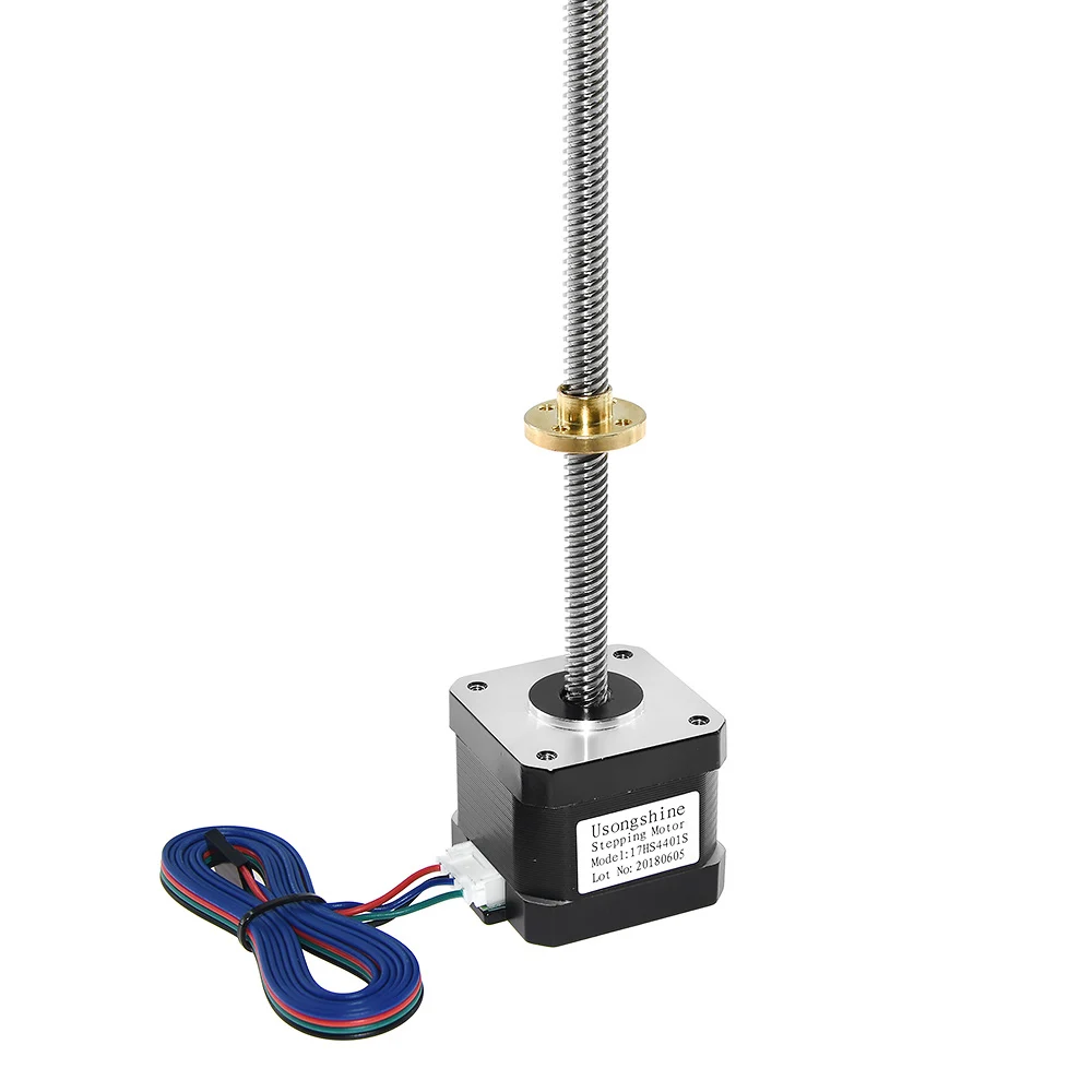 usongshine nema17 stepper motor 17hs4401 with t8 screw lead 8mm 300mm400mm 42 motor 42bygh motor with screw 3d printer parts free global shipping