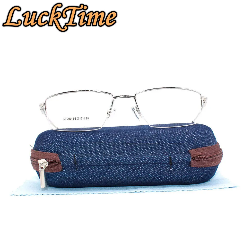 LuckTime полуоправа сплав мужские очки оправа Модные металлические женские для