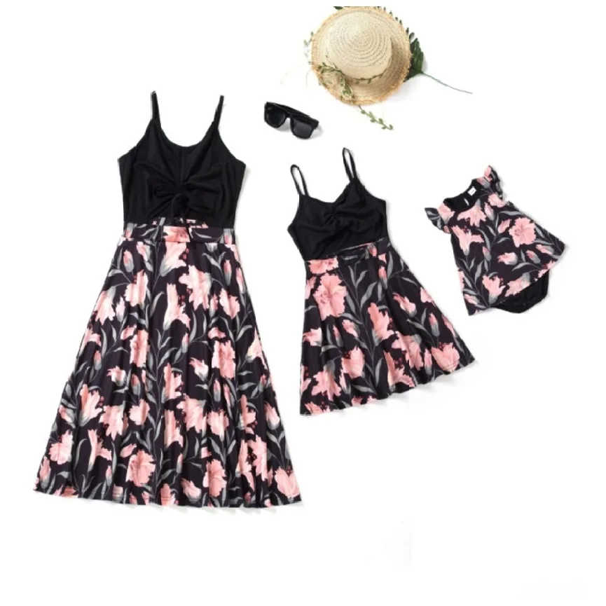 Tank Mother Daughter Matching Dresses Family Set Flower Mom Mum Baby Mommy and Me Clothes Fashion Women & Toddler Girls Dress