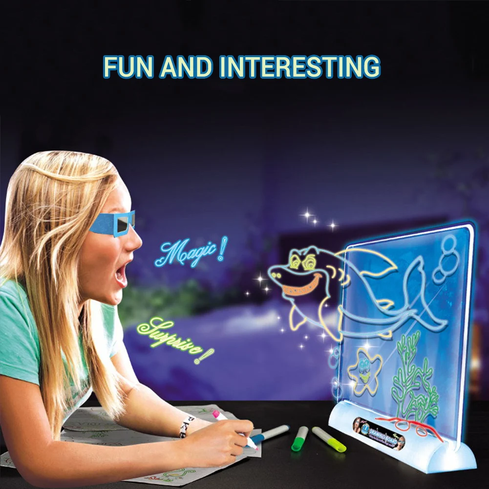 Доска для рисования детская с ЖК дисплеем и очками|Юный художник| |