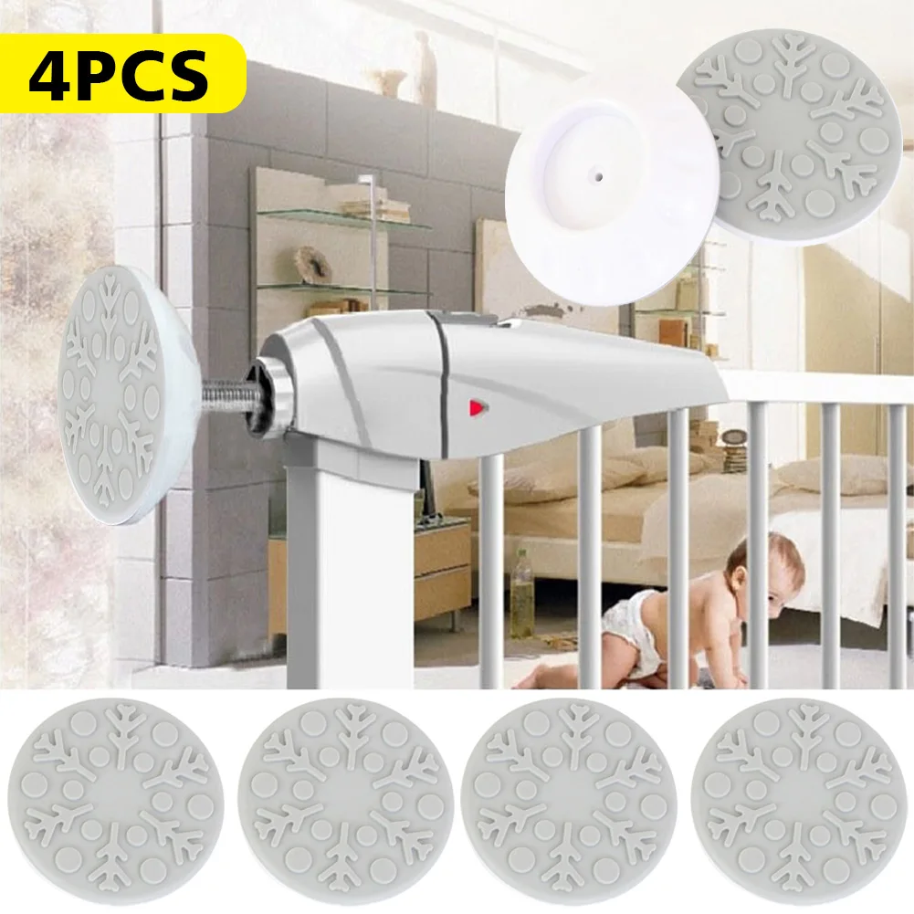 

4pcs Accessories Baby Gate Wall Protector Bumpers Doorway Safety Saver Cup Pet Dog Stairs Home Baseboard Guard Pressure Mounted