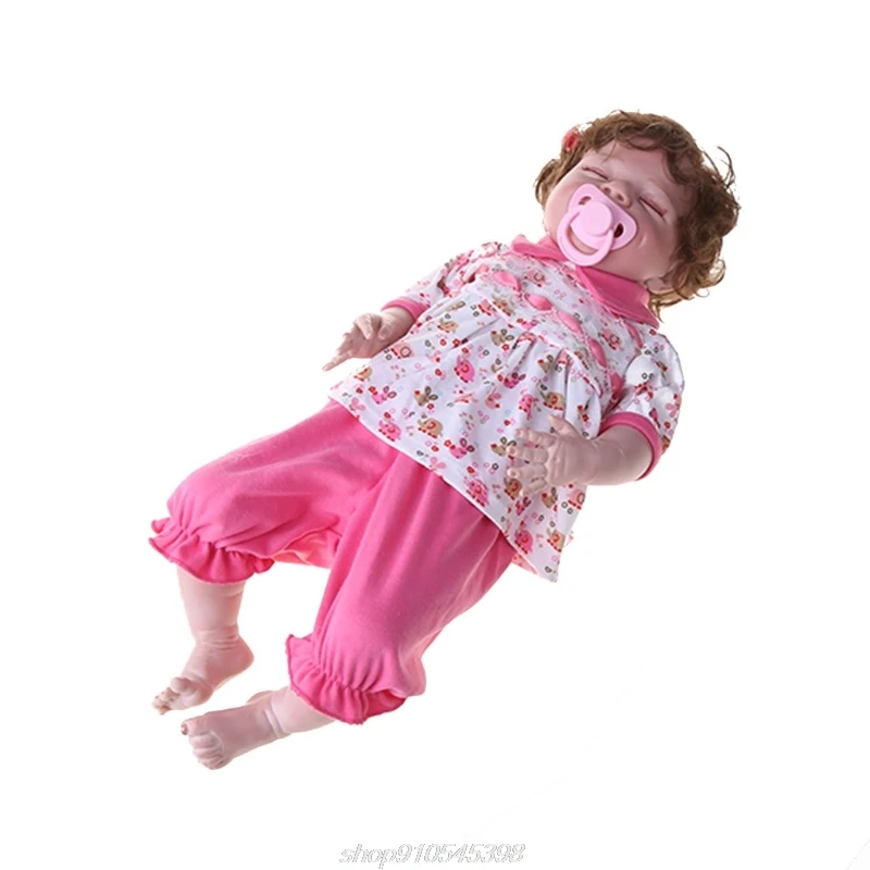 

22 Interactive Toys Realistic Newborn Baby Dolls Soft Silicone Body Girl Doll with Pink Suit Gift Preschool M05 21 Dropship