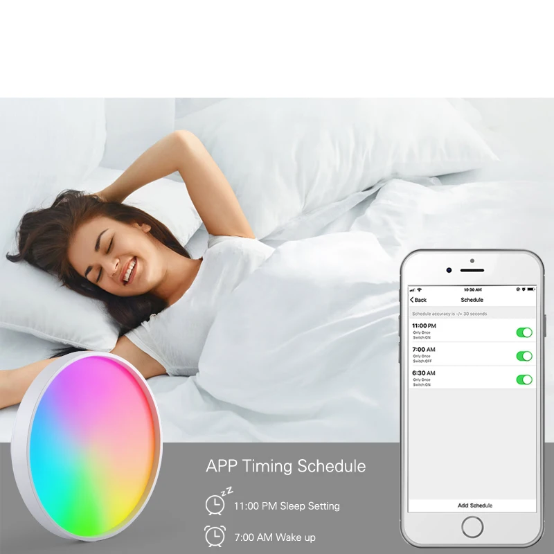 $34.00 WiFi modern RGB LED ceiling light home lighting smart ceiling lamp Bluetooth remote control work with Tuya / Alexa / GoogleHome