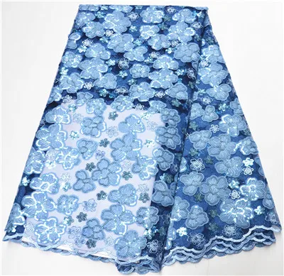 

New arrival African Tulle Lace Fabric with Sequins flower design nigerian chiffon tulle Sequines Lace Fabric for african Wedding