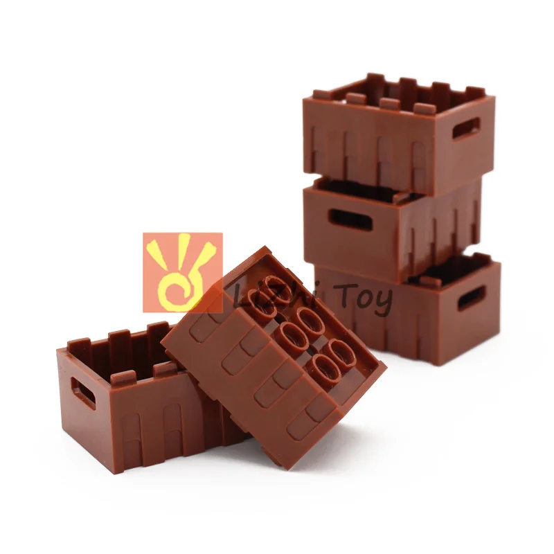 Кирпичные детали MOC 30150 контейнер ящик с ручками классический кусок совместимый