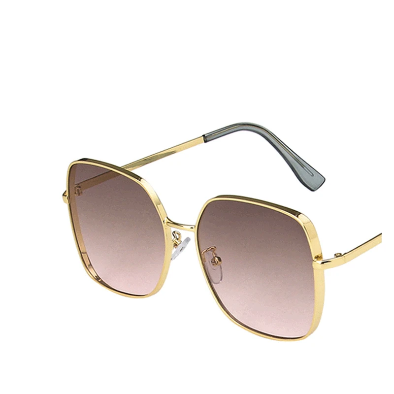 

Fashion Lady Oversize Square Sunglasses Women 2020 Luxury Brand Design Glasses Large Metal Frame Sun Glasses Male UV400 Oculos