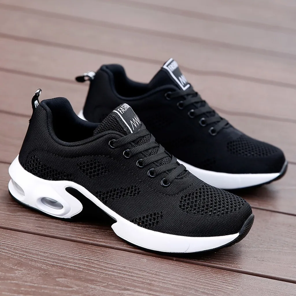 Женские сетчатые кроссовки SAGACE черные повседневные дышащие на платформе со