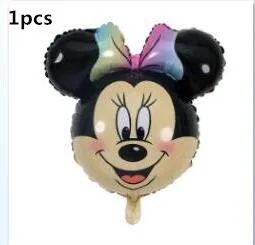 1pcs minnie1 12 шт. фольгированные шары с Микки и Минни Маус, розовые, синие латексные шары для вечеринки в честь Дня Рождения, декоративные детские игрушки, подарок с героями мультфильмов - Цвет: 1pcs minnie1
