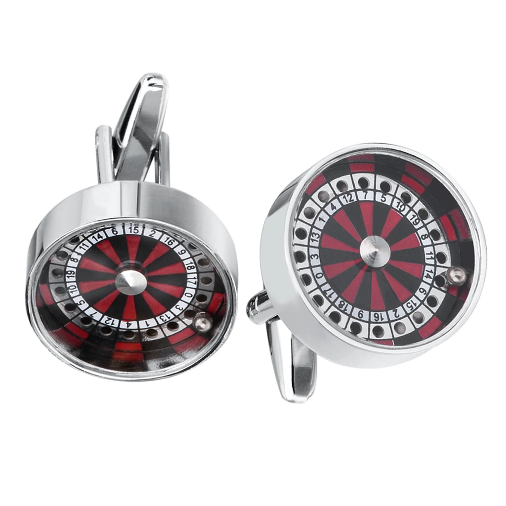 Миниатюрные круглые рулетки азартные запонки в виде шарика для азартных игр