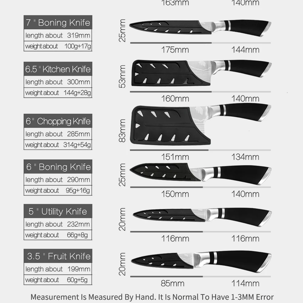 XYj набор кухонных ножей из нержавеющей стали профессиональный нож 8 'ɷ'' 6