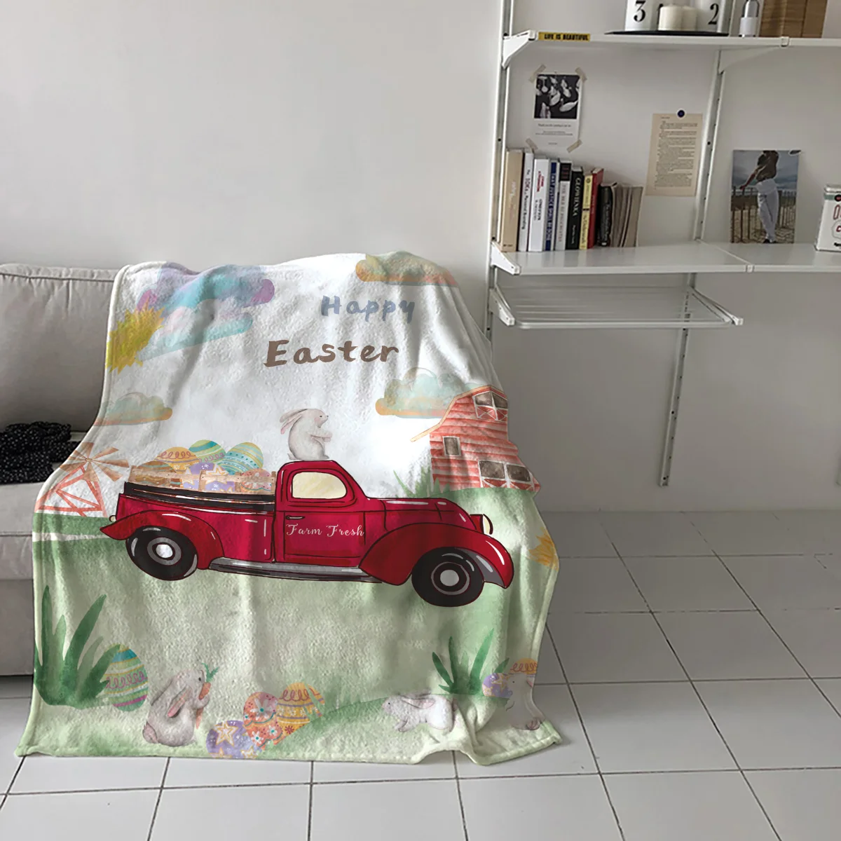 Флисовое одеяло для кровати ферм кроликов яиц облаков дивана теплое покрывало